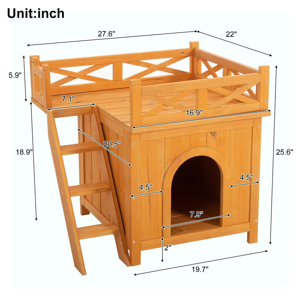 MLG Outdoor Cat Enclosure with Natural Wood Playground and Weather Protection