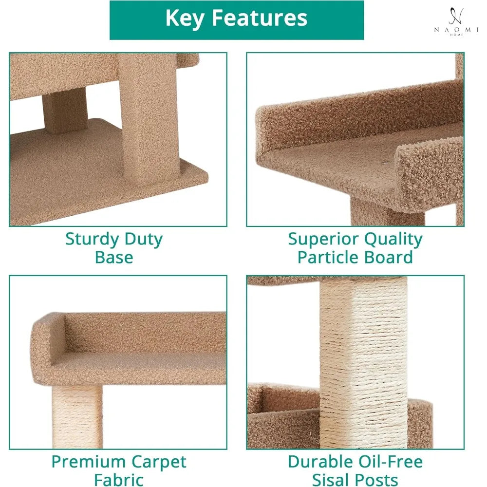 Nala 3 Tier Cat condo for Large Cats with Scratching Post