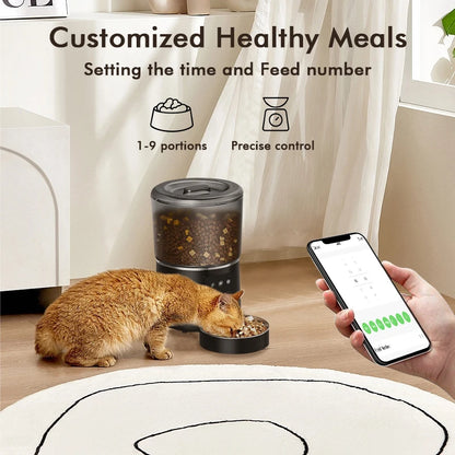 4L Automatic Smart Multiple Pet Feeder With Stainless Steel Bowl
