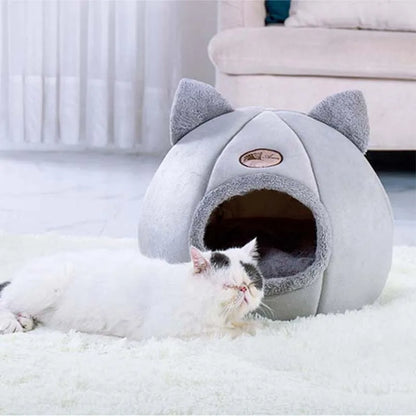 Plush Winter Warming Lovely Pet bed With Removable Soft Mat Cushion