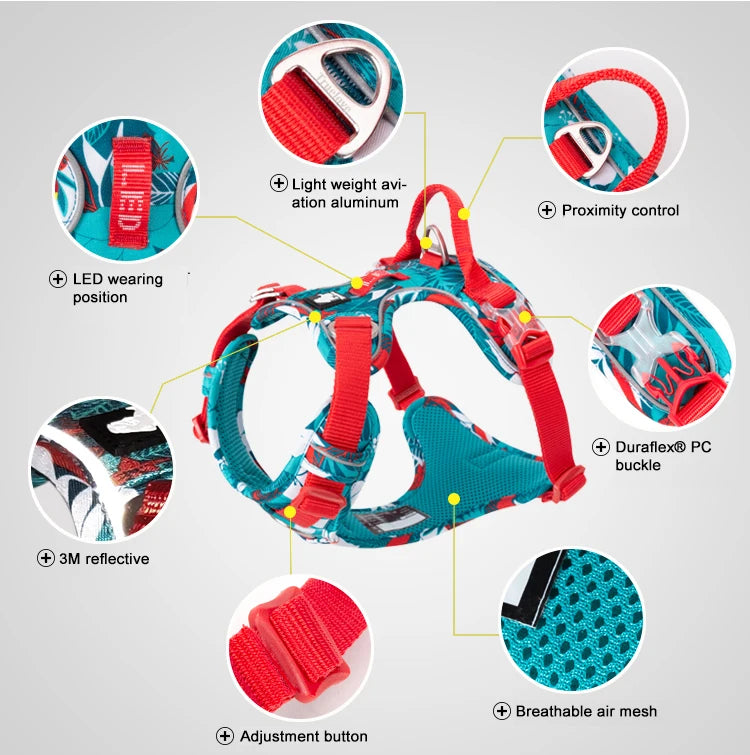 Truelove Pet Explosion-Proof Dog Harness Camouflage Reflective Nylon