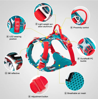 Truelove Pet Explosion-Proof Dog Harness Camouflage Reflective Nylon