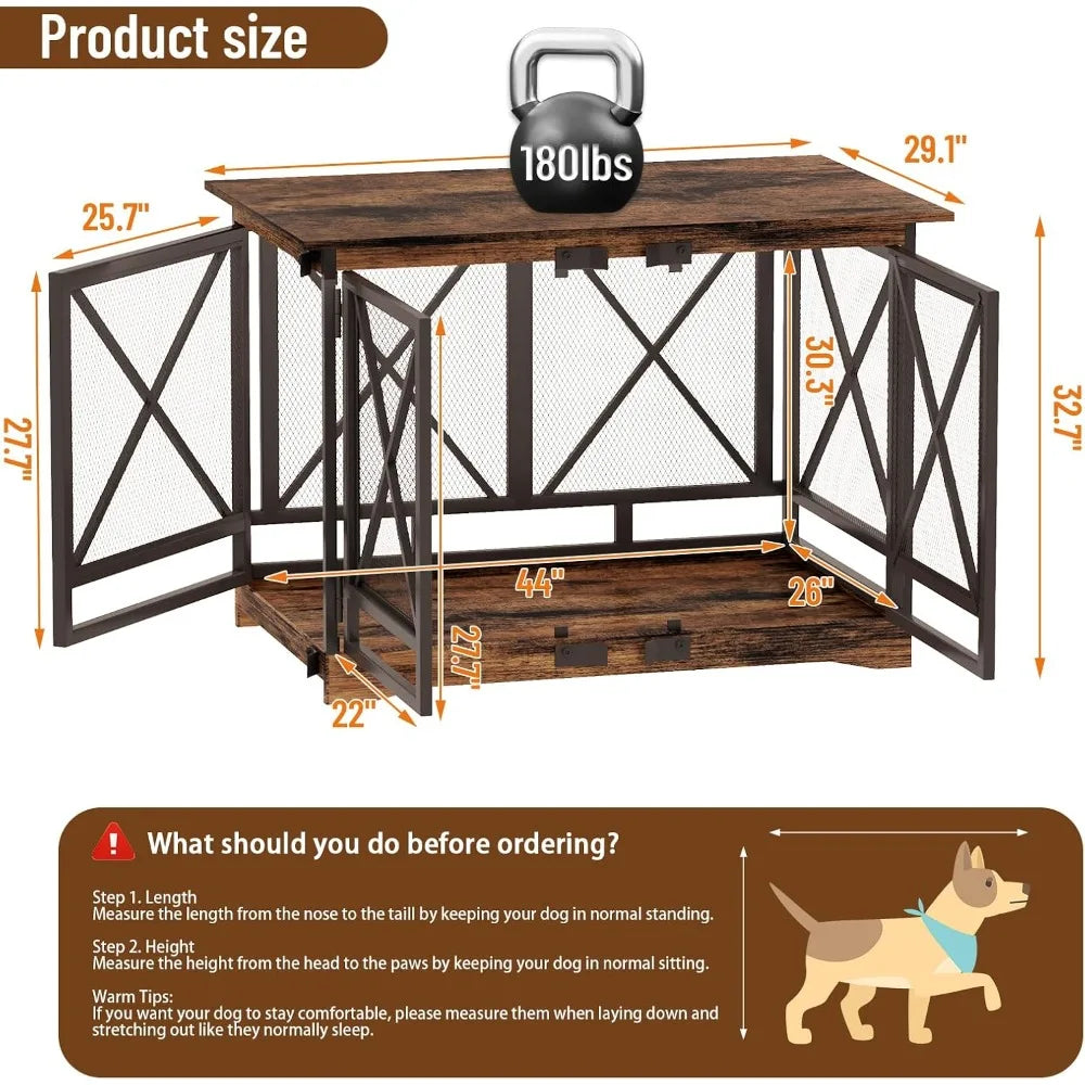 48 inch Heavy Duty Dog Kennel for X Large Breed with Double Doors and Table Top
