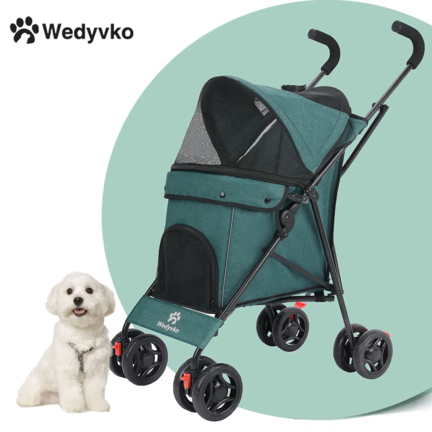 Outdoor Pet Stroller Cat Dog Travel Breathable Pet Stroller Lightweight Folding Universal Wheels Small Medium Pet Stroller
