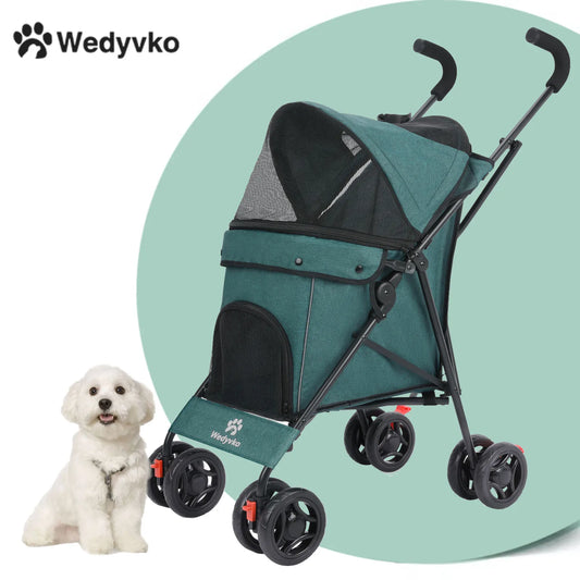Outdoor Pet Stroller Cat Dog Travel Breathable Pet Stroller Lightweight Folding Universal Wheels Small Medium Pet Stroller