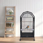 Parakeet 36.9 Inch Wrought Iron Cage Pet Flight Cages With 4 Universal Wheels 3 Standing Poles Rolg Stand Bird Playground