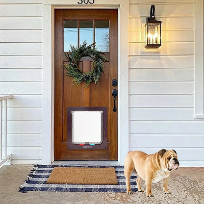 Dog Cat Flap Door Plastic In & Out  Door with 4 Way Security Lock Weatherproof