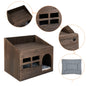 Wooden Cat Cave Bed Furniture With Cushion Pad