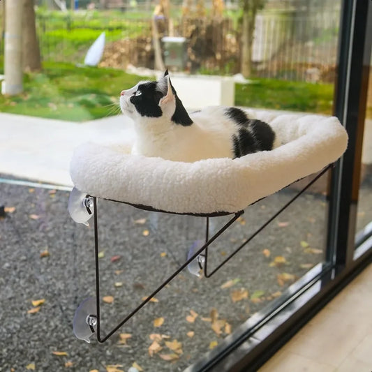 Cat Window Perch Metal ported from Below Comes with Warm Spacious Pet Bed
