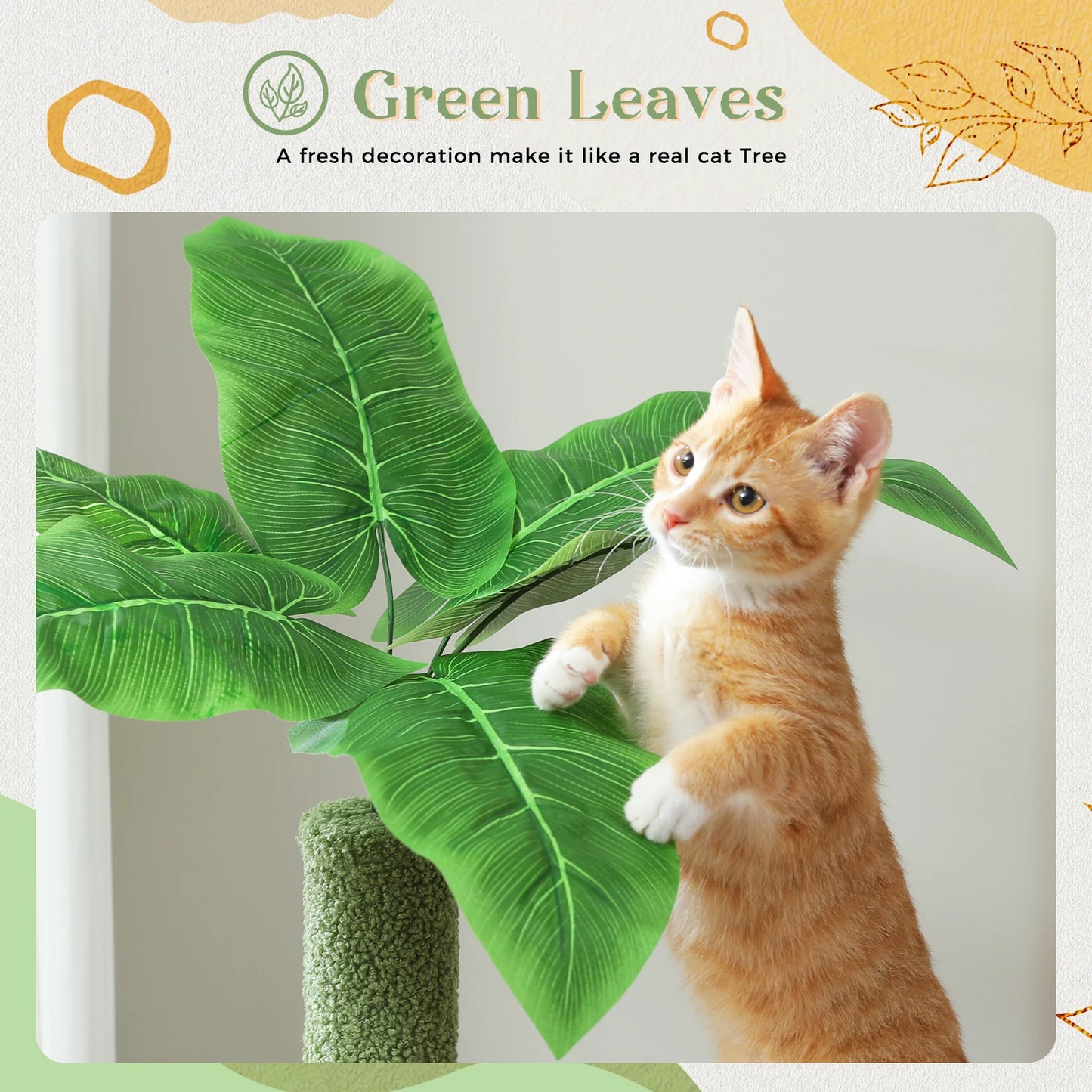 Multi-Level Cactus Cat Tower with Sisal Scratching Posts Large Condo, Deep Hammock