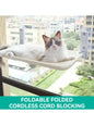 Cordless Cat Window Hammock with 4 Strong Suction Cups, Window Cat Beds for Indoor Cats