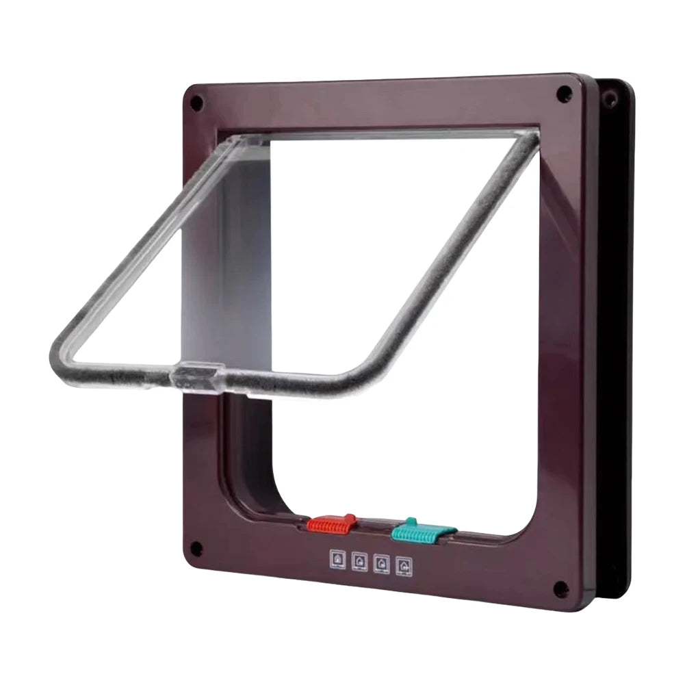 Dog Cat Flap Door Plastic In & Out  Door with 4 Way Security Lock Weatherproof