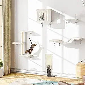 7-in-1 Wall Mounted Cat Climber Wall Playground