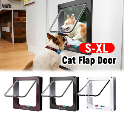 Pet Flap Door with 4 Way Security Lock. In & Out Door Sizes Small-XL