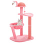 Flamingo Pink Cat Tower with Sisal Scratching Posts for Small Cats