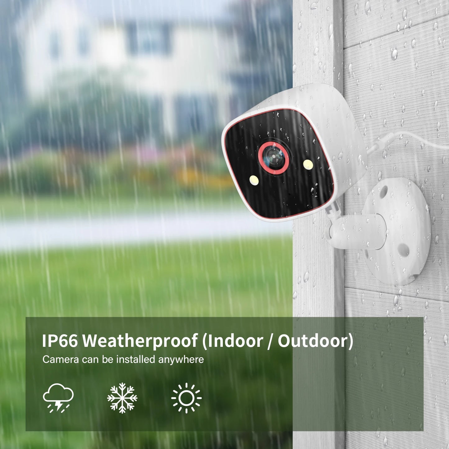Indoor/Outdoor Security Cameras 2K HD Wireless Color Night Vision Two Way Talk,  Waterproof