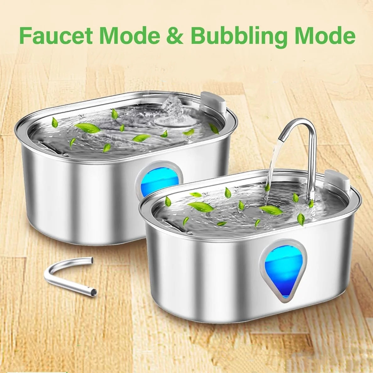 3.5L Large Capacity Pet  Automatic Stainless Steel Water Dispenser With LED Lighting