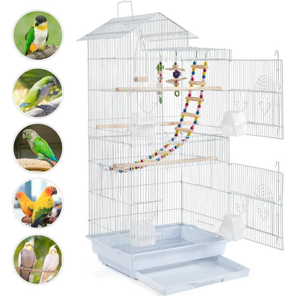 Roof Top Medium Parakeet Bird Cages for Cockatiels Conures Finches Budgies Canaries Lovebirds Parakeets
