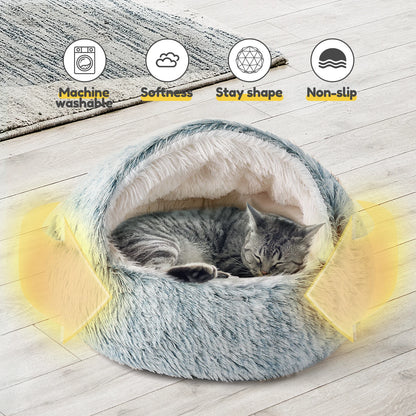 25'' Pet Bed Nest Soft Comfortable Semi-enclosed