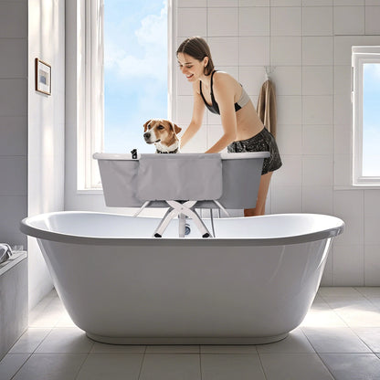 Foldable Pet Bath Tub Indoor Outdoor Suitable for Small to Medium Dog or Cat