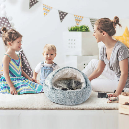 25'' Pet Bed Nest Soft Comfortable Semi-enclosed