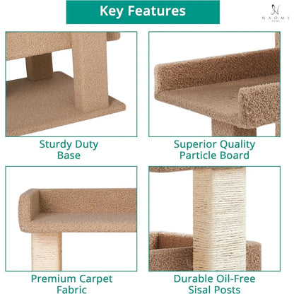 Nala 3 Tier Cat condo for Large Cats with Scratching Post