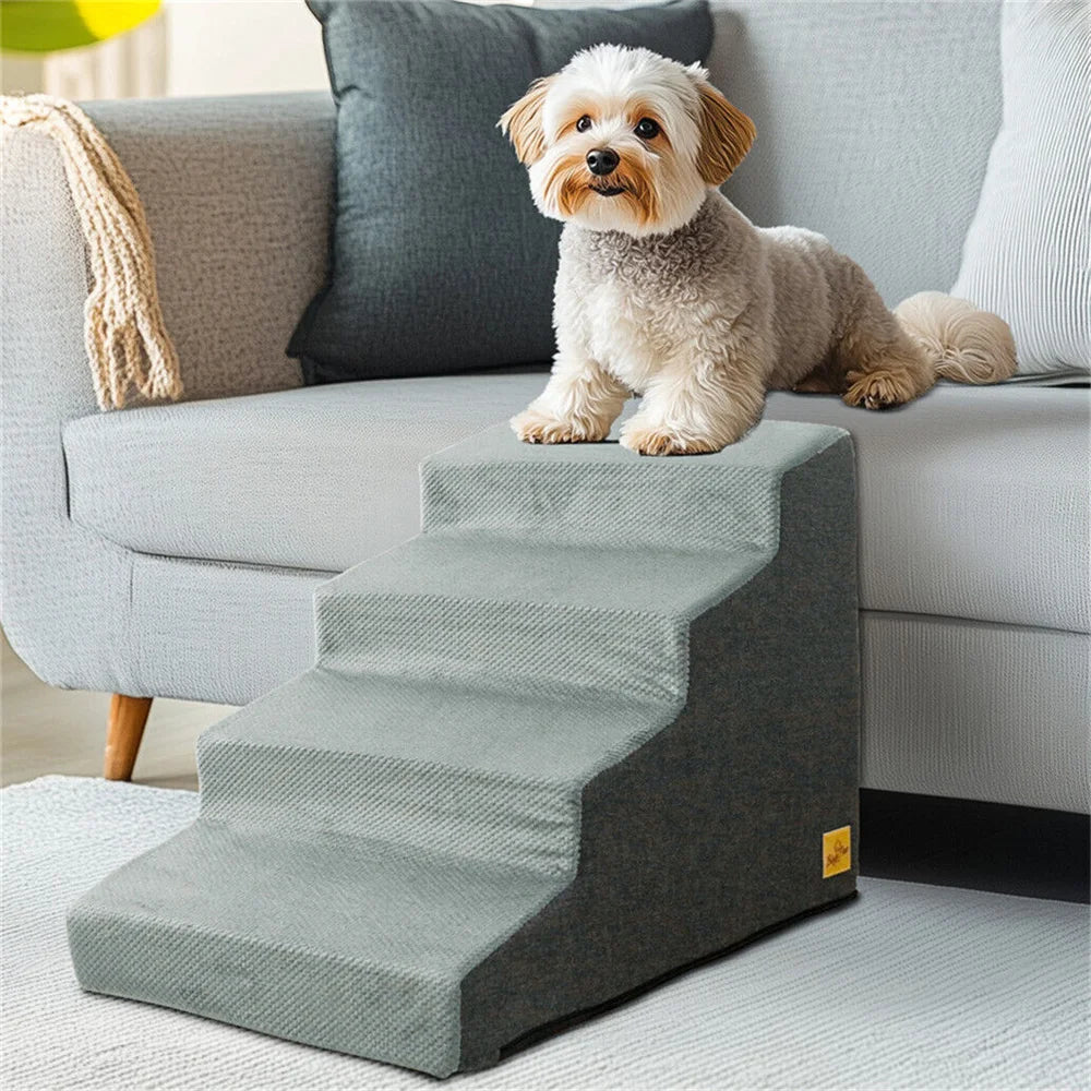 Pet 3/4 Step Ladder High-Density Foam Removable and Washable Training Pet Ramp Stairs