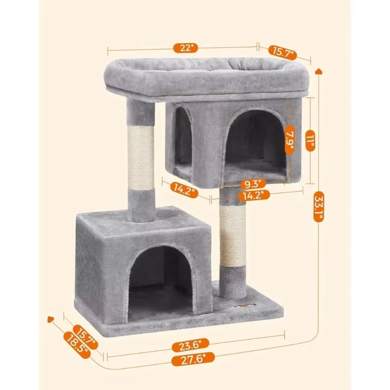 33.1-Inch Cat Tower for Large Cats up to 16 lbs,