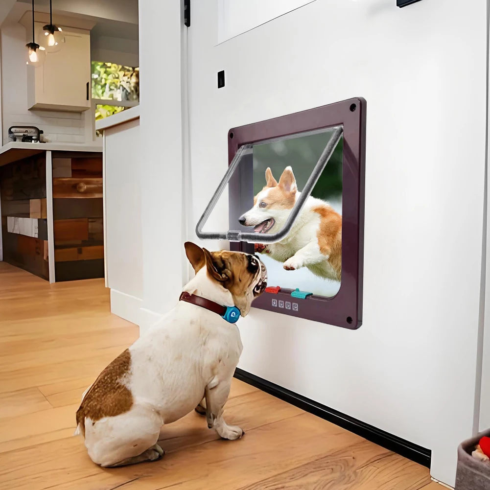 Dog Cat Flap Door Plastic In & Out  Door with 4 Way Security Lock Weatherproof