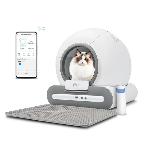 Automatic Cat Litter Box Self Cleaning with App Control & Cat Litter Mat