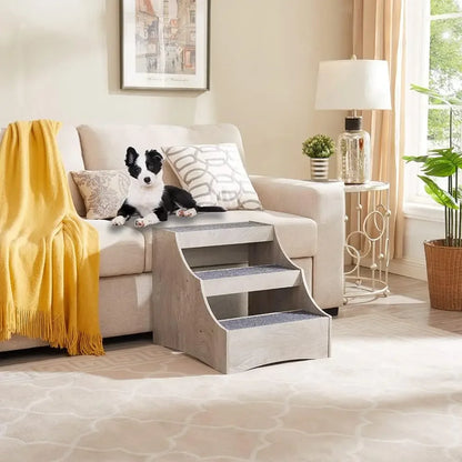 A Pet Bunk Bed with Removable Step for Dogs and Cats, MultiLevel Bed Window Perch Seat Platform with Cushion