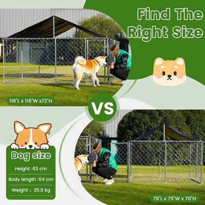 Heavy Duty Outdoor Dog Enclosure Steel Fence with Secure Lock