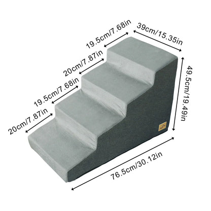 Pet 3/4 Step Ladder High-Density Foam Removable and Washable Training Pet Ramp Stairs