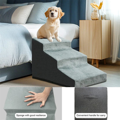Pet 3/4 Step Ladder High-Density Foam Removable and Washable Training Pet Ramp Stairs