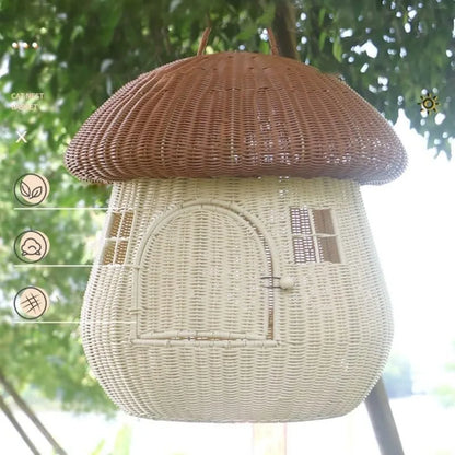 Dual-use Pet Nest Mushroom House Raised Cat, Dog Kennel Anti-Rattan