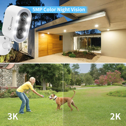 Security Outdoor Home Camera Wireless Battery Powered with Color Night Vision Two-Way Talk