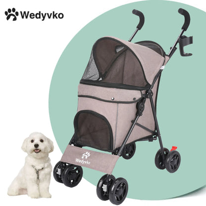 Outdoor Pet Stroller Cat Dog Travel Breathable Pet Stroller Lightweight Folding Universal Wheels Small Medium Pet Stroller