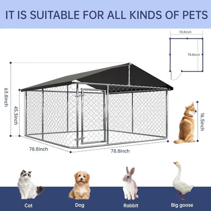Heavy Duty Outdoor Dog Enclosure Steel Fence with Secure Lock