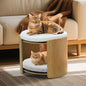 Elevated Cat Bed with Natural Bamboo Frame, Removable Washable Soft Plush Mat