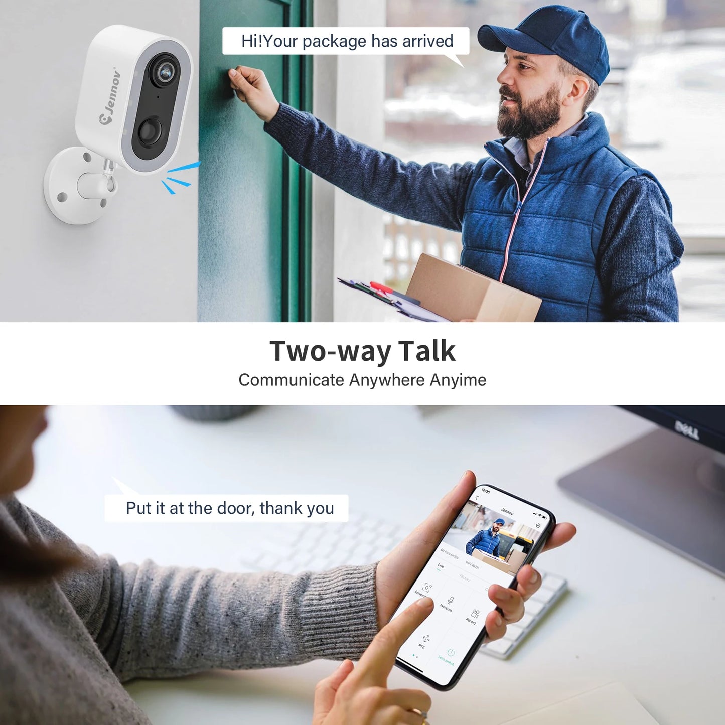 Security Outdoor Home Camera Wireless Battery Powered with Color Night Vision Two-Way Talk