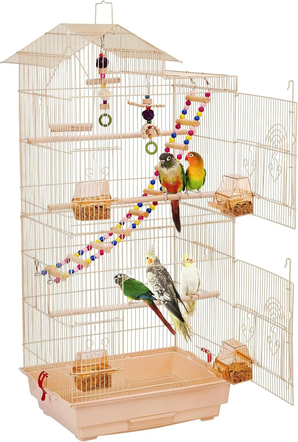 Roof Top Medium Parakeet Bird Cages for Cockatiels Conures Finches Budgies Canaries Lovebirds Parakeets