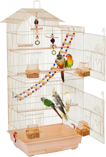 Roof Top Medium Parakeet Bird Cages for Cockatiels Conures Finches Budgies Canaries Lovebirds Parakeets