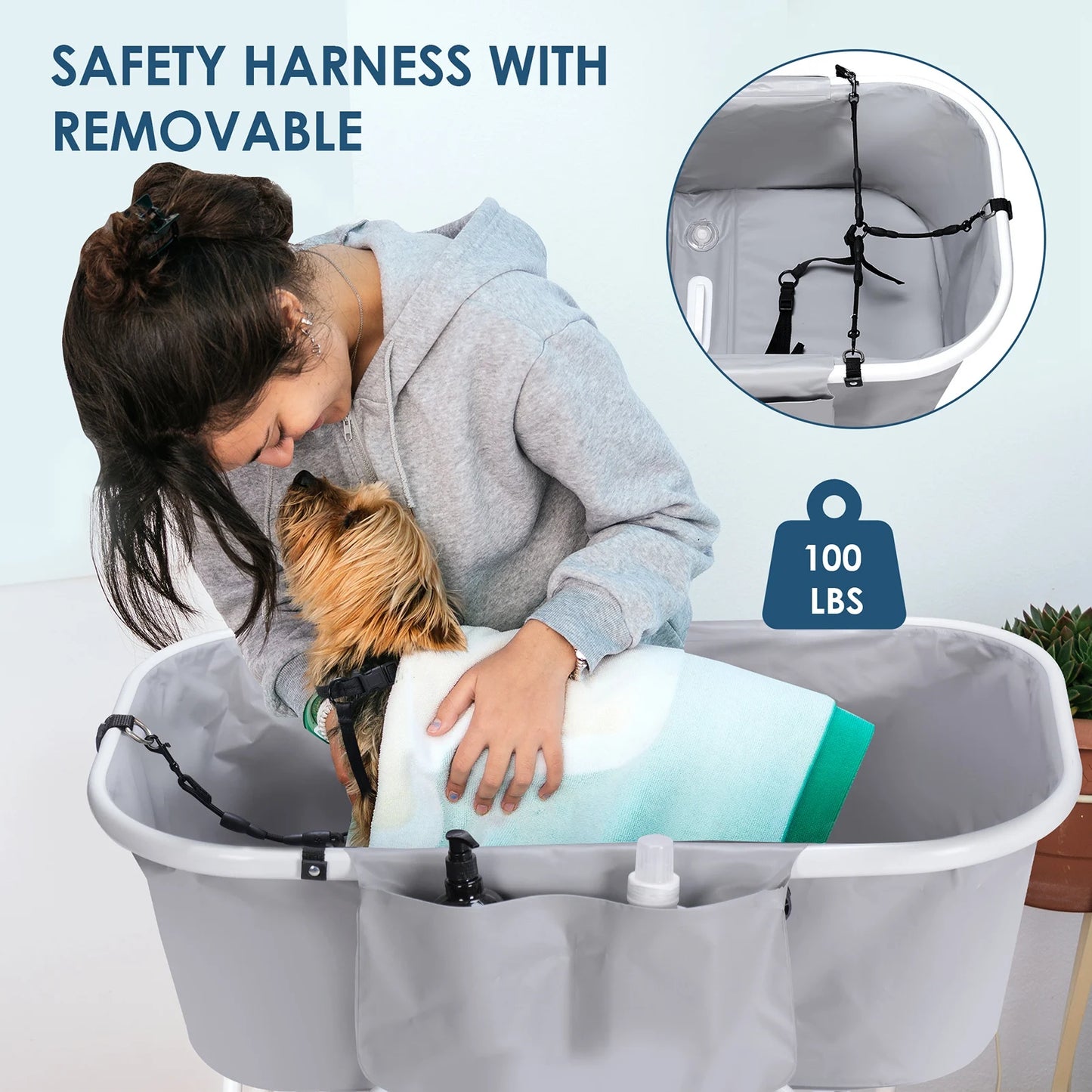 Foldable Pet Bath Tub Indoor Outdoor Suitable for Small to Medium Dog or Cat