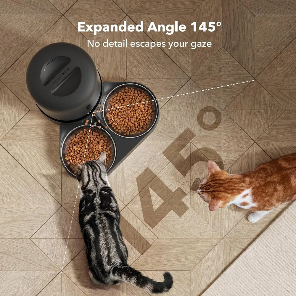 5G WiFi Pet Feeder with 2-Way Audio Sound Alerts, Automatic Feeder with Camera 1080P HD Video with Night Vision.