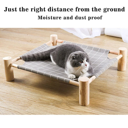 Raised Pet Hammock Bed or Indoor Outdoor Pet Trampoline,  Removable and Washable Soft Mattress, Comfortable and Breathable.  Strong Structure and Stable.