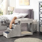 A Pet Bunk Bed with Removable Step for Dogs and Cats, MultiLevel Bed Window Perch Seat Platform with Cushion