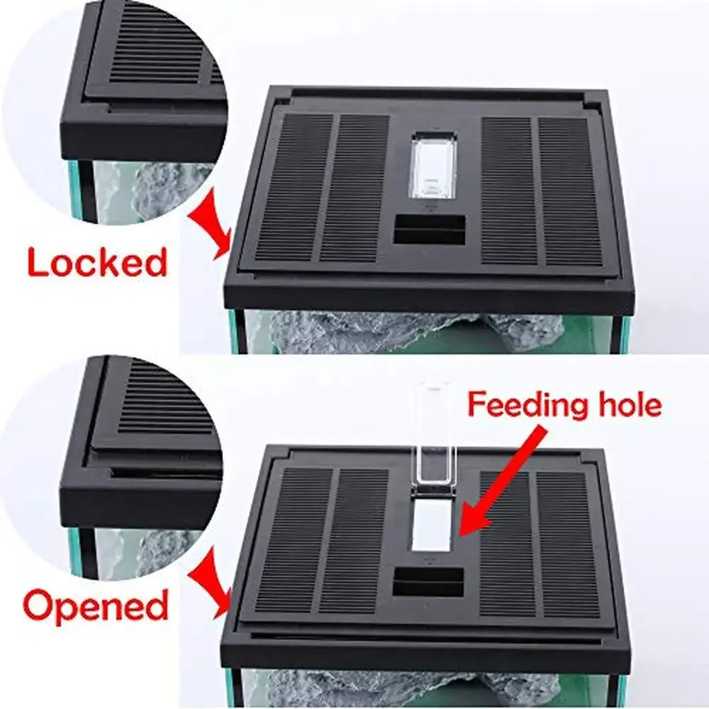 Reptile Amphibians Tank Glass Terrarium Box Ventilation Visible Habitat Single-Door Waterproof Lightweight 7.8x7.8x5.9 inches