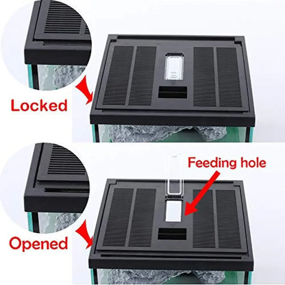 Reptile Amphibians Tank Glass Terrarium Box Ventilation Visible Habitat Single-Door Waterproof Lightweight 7.8x7.8x5.9 inches