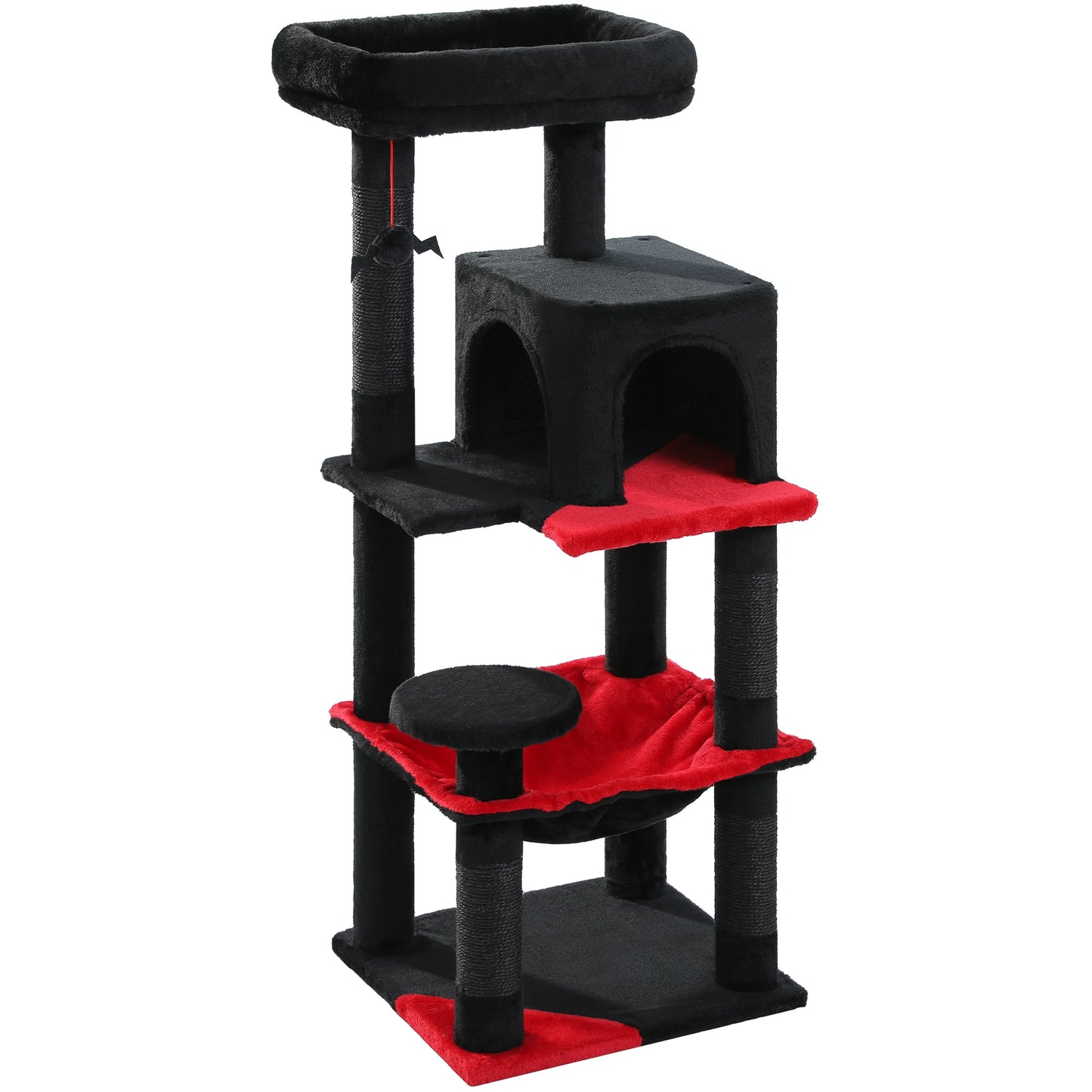 4-Tier Gothic Cat Tower with Sturdy Metal Frame, Hammock, Condo, Perch, and 4 Sisal Posts in Black