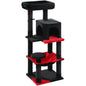 4-Tier Gothic Cat Tower with Sturdy Metal Frame, Hammock, Condo, Perch, and 4 Sisal Posts in Black
